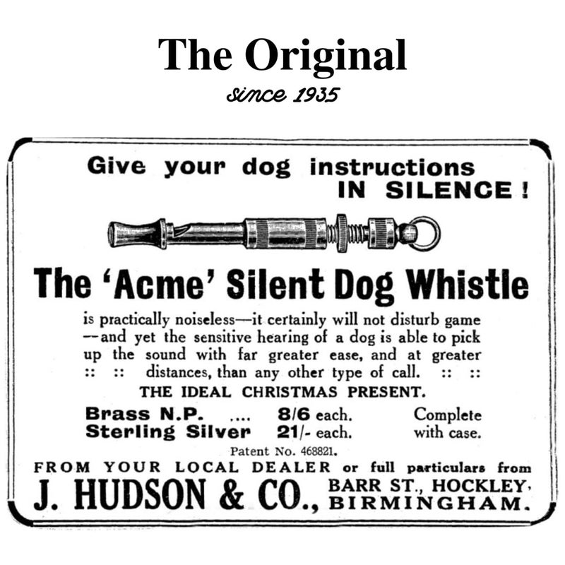 ACME original 'silent' dog training whistle no. 535. Adjustable frequency. Instruction leaflet included. Made in the UK. Good sound quality. Weather-proof. Solid brass with nickel plated finish - Image 4